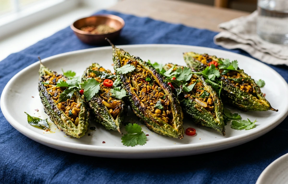 Stuffed Bitter Gourd (Bharwa Karela)