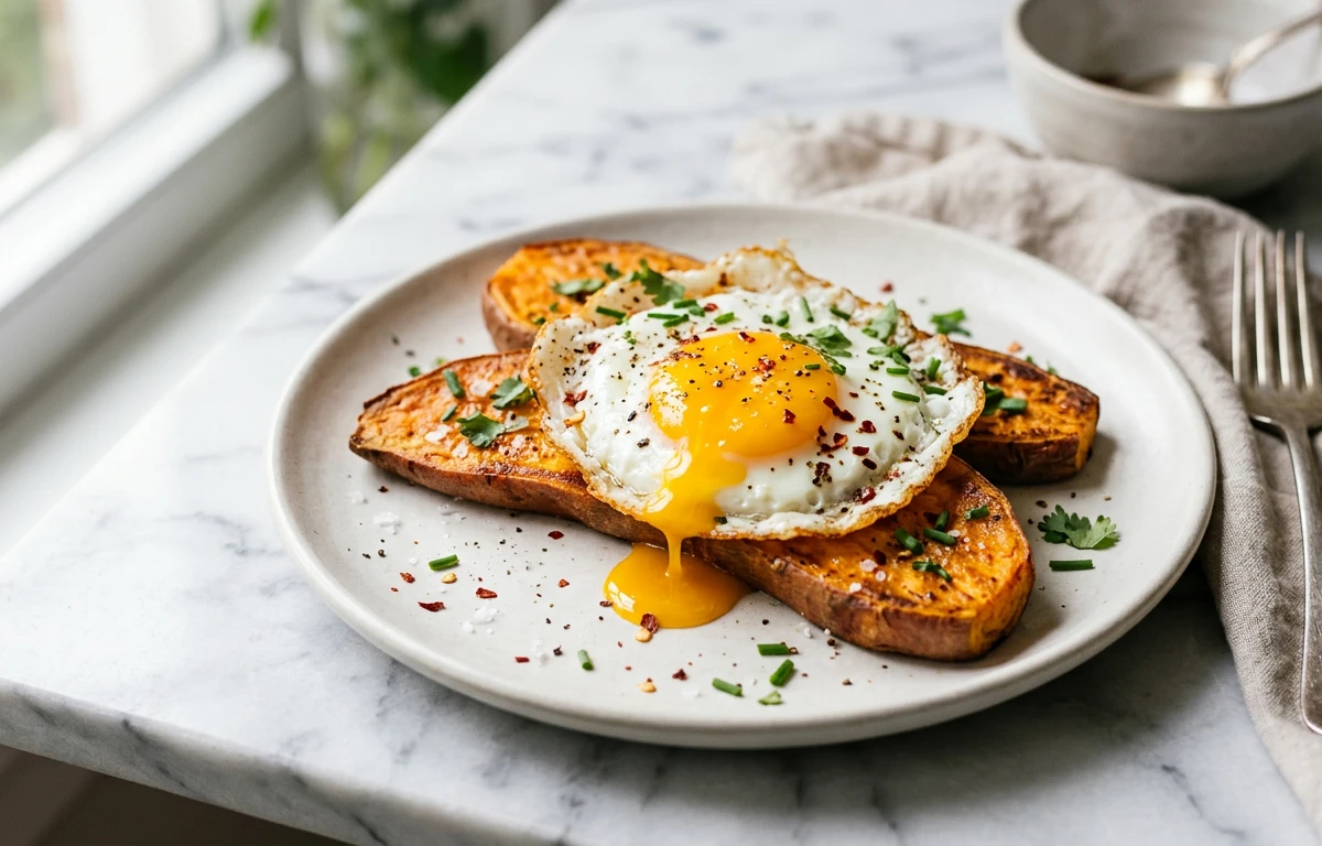 Sweet Potato Toast with Fried Egg