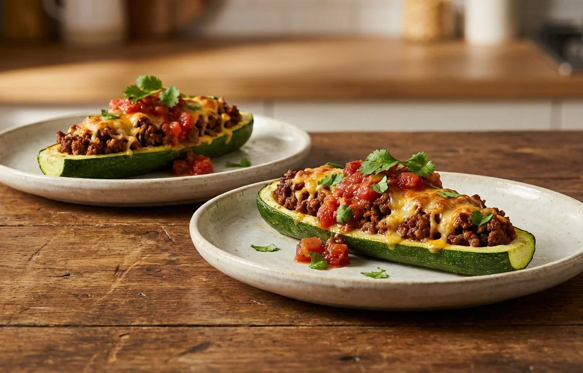 Taco Stuffed Zucchini Boats