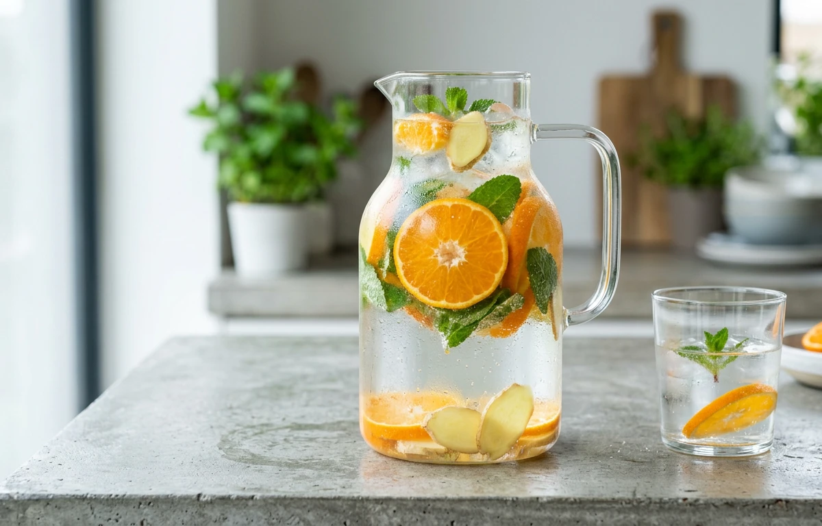 Tangerine, Mint & Ginger Infused Water