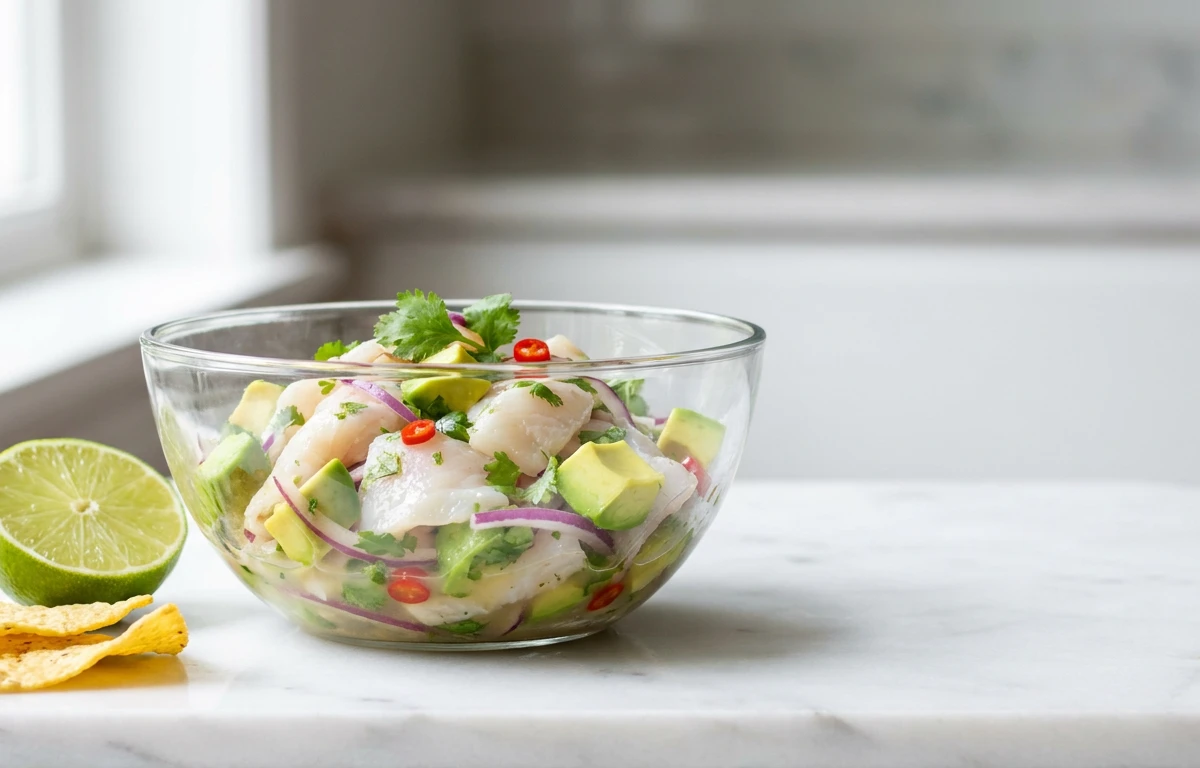 Tilapia Ceviche with Lime & Avocado