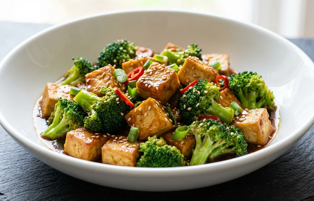 Tofu and Broccoli in Garlic Sauce