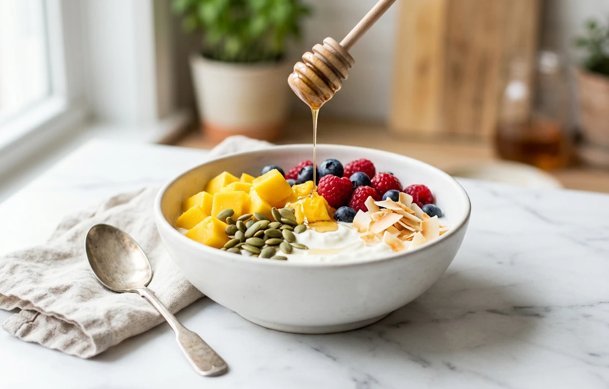 Tropical Kefir Bowl with Toasted Coconut
