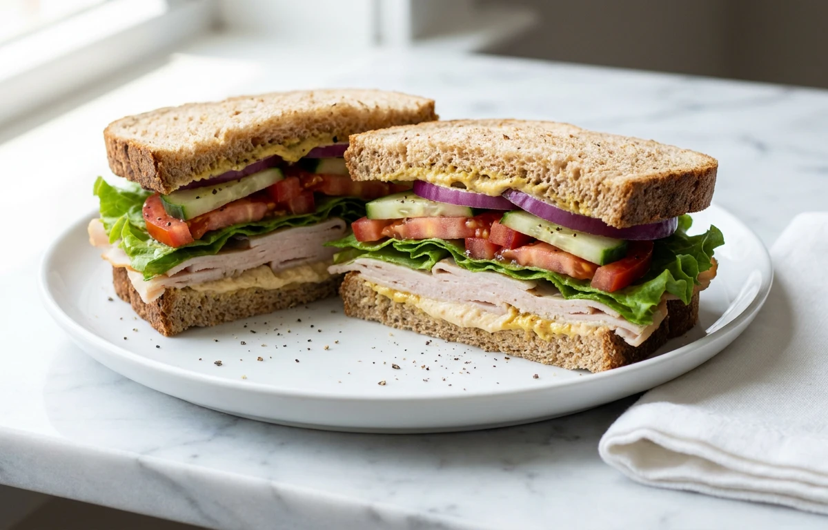 Turkey, Hummus & Veggie Sandwich