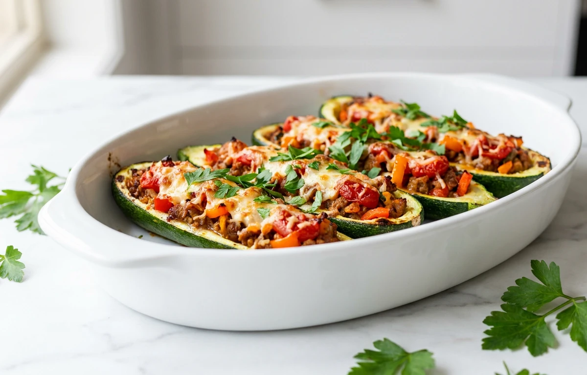 Turkey-Stuffed Zucchini Boats