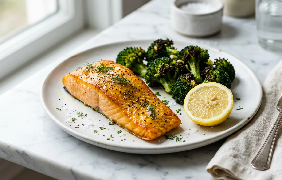 Turmeric Salmon with Roasted Broccoli