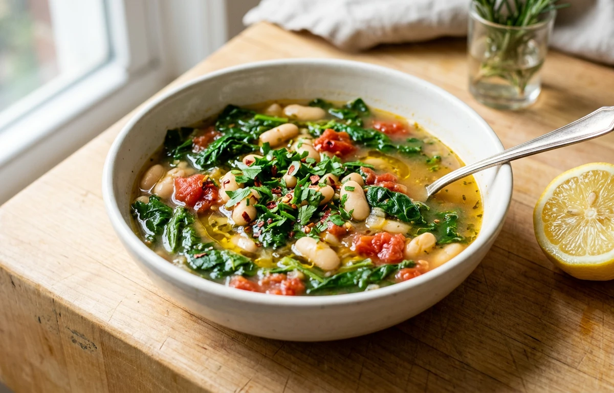 Turnip Green & White Bean Soup