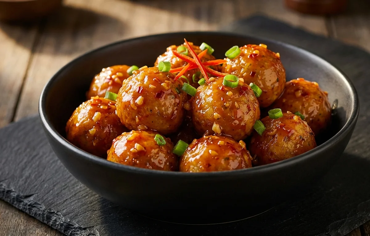 Veg Balls in Hot Garlic Sauce
