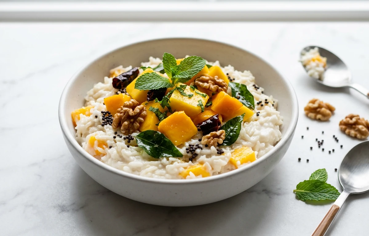 Vegan Coconut Curd Rice with Mango