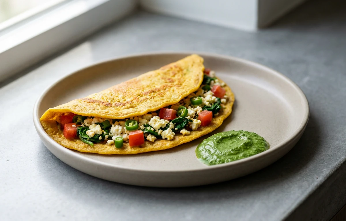 Vegetable-Stuffed Besan Chilla