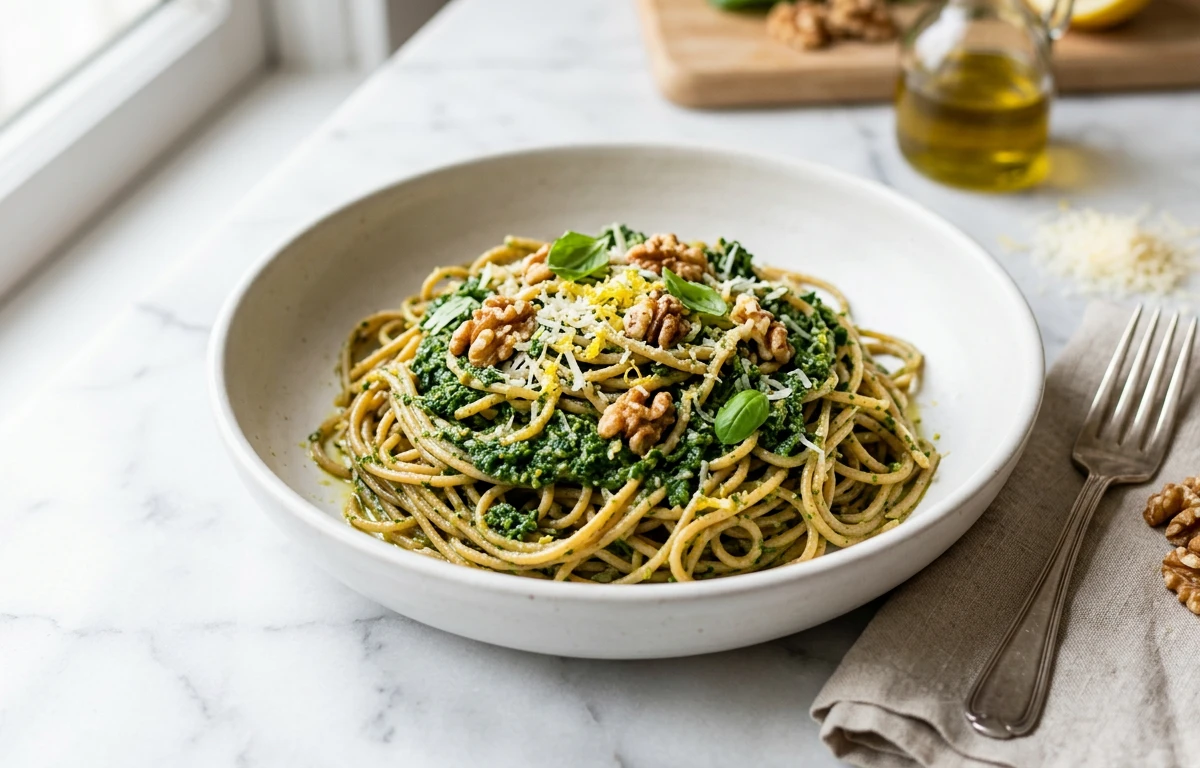 Walnut & Kale Pesto Pasta