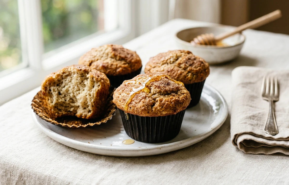 Whole Wheat Banana Honey Muffins