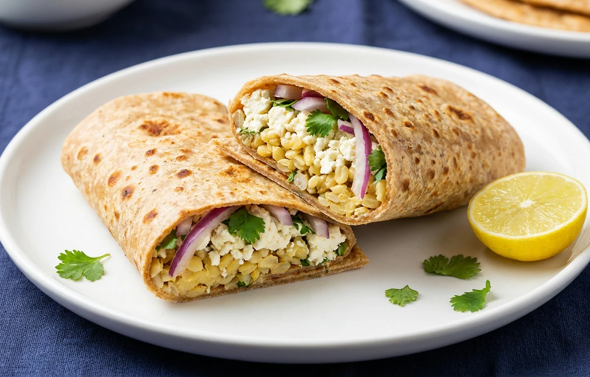 Whole-Wheat Wrap With Paneer And Veg