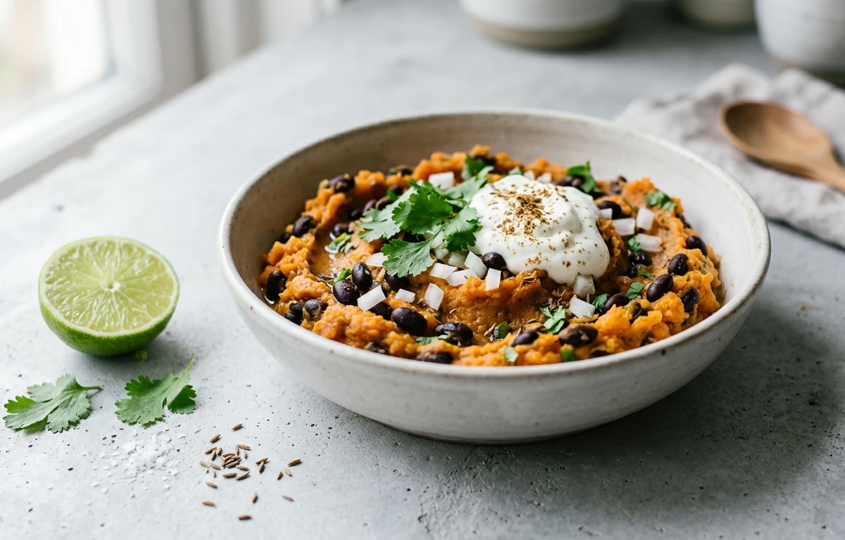 Yam and Black Bean Mash
