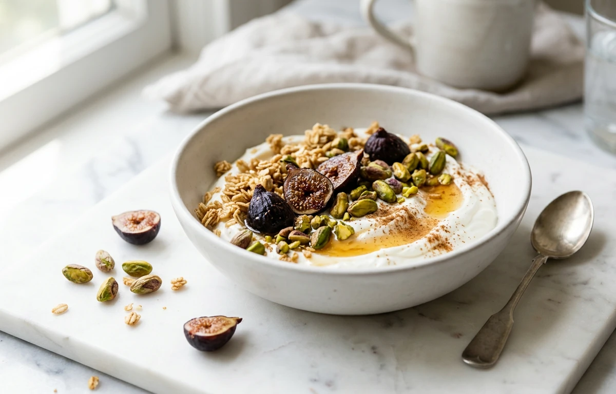 Yogurt Bowl with Figs & Pistachios