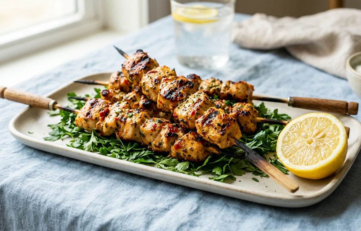 Yogurt-Marinated Chicken Skewers